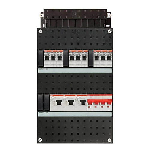 ABB groepenkast 9 groeps 3x(2P) aardlekschakelaar + 4P hoofdschakelaar 3F