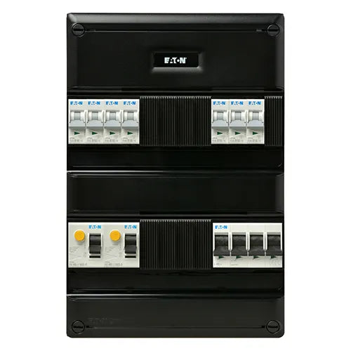 Eaton groepenkast 7 groeps 2x(2P)aardlks + 4P hfds 3F  - Voorbedrade groepenkast